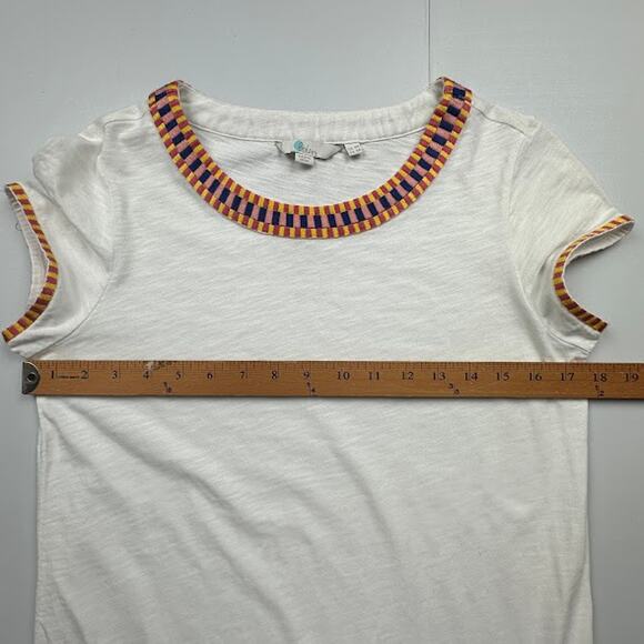 Boden Dress Womens 4R White Sena Embroidered Jersey Mini Stretch Resort Beach - Picture 10 of 13